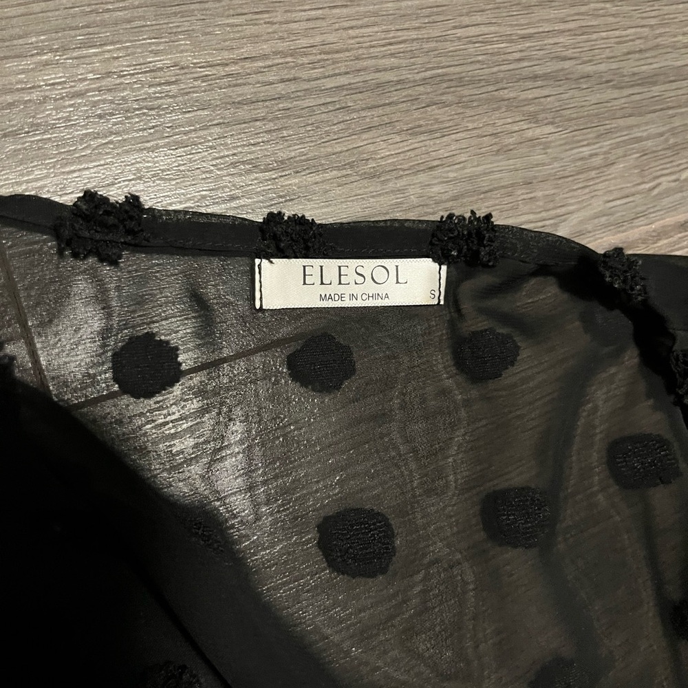 Chic Black Sheer Polka Dot Kimono - Picture 2 of 2
